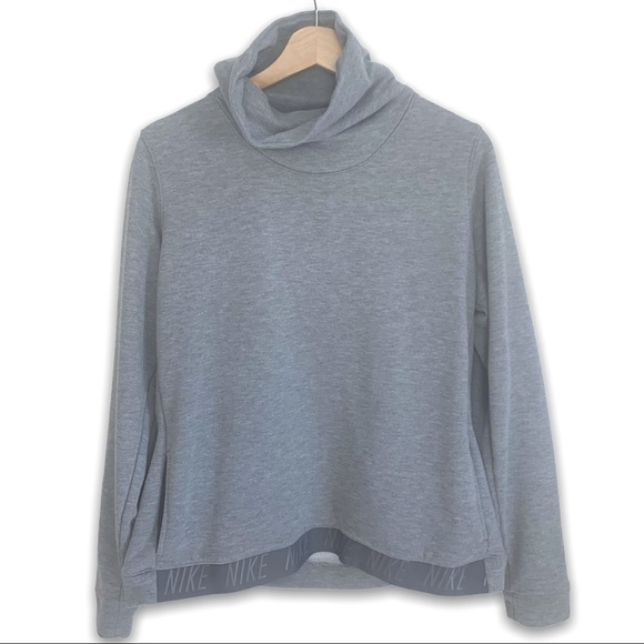 Nike Tops - Nike dry-fit Grey Tube Neck Logo Sweatshirt
